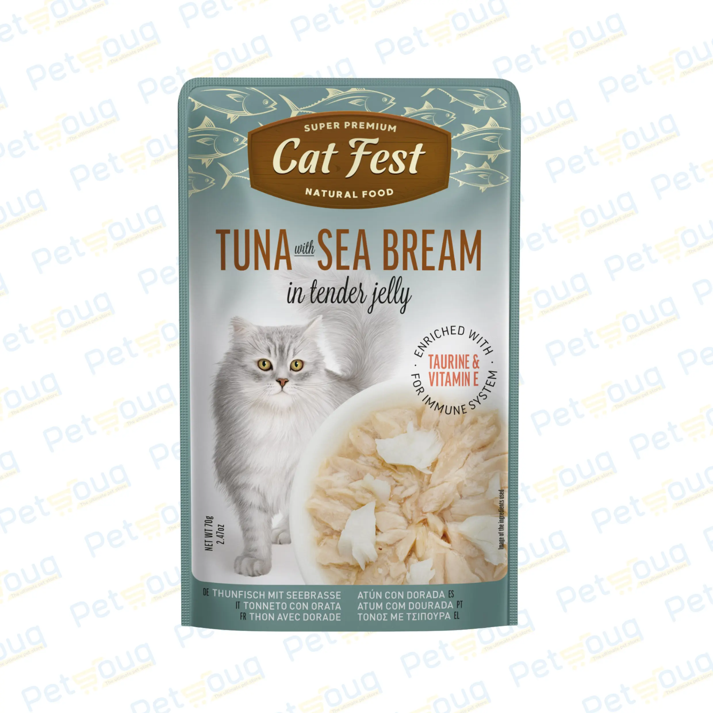Cat Fest Tuna with Sea Bream in Tender Jelly Wet Cat Food - 70g
