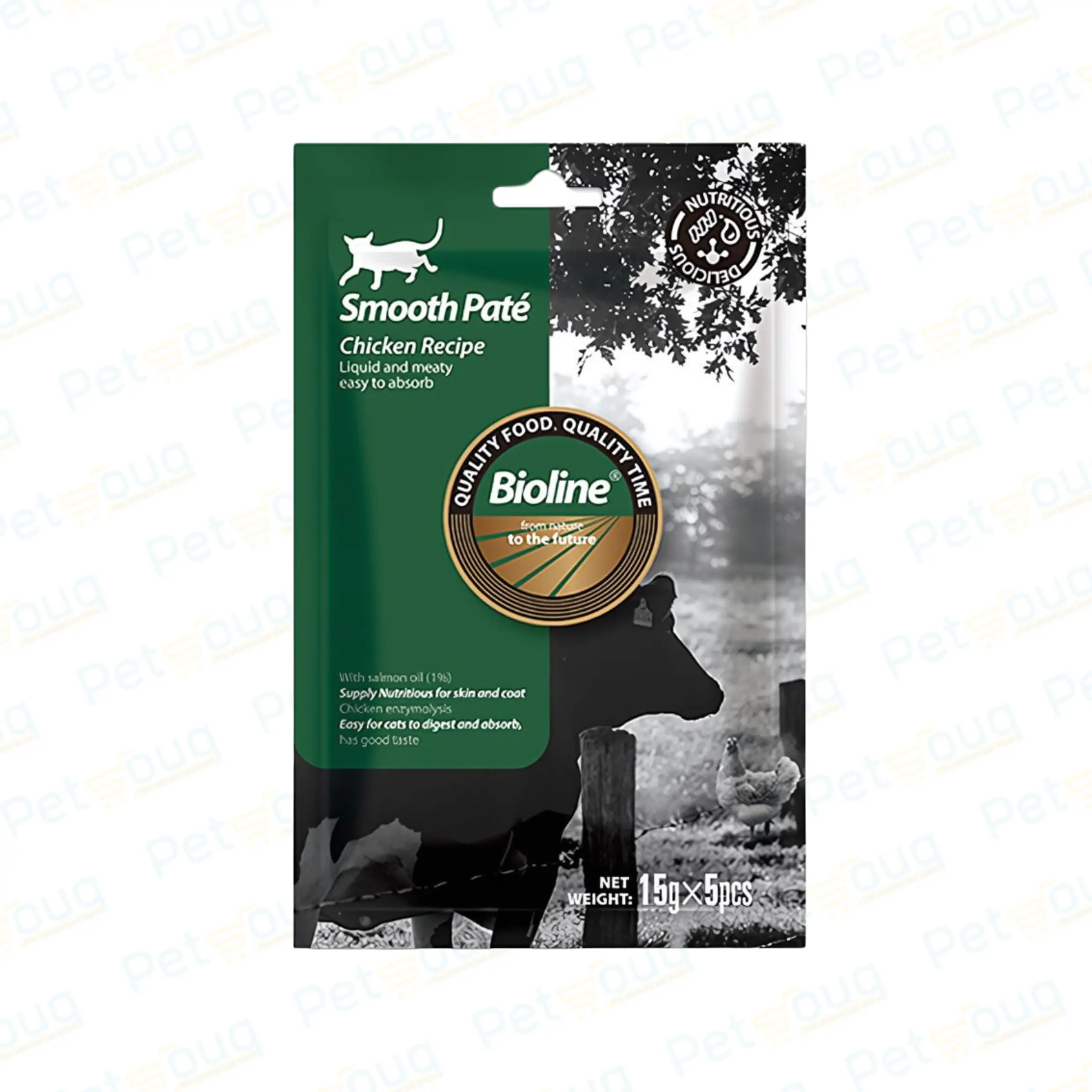 Bioline Natural Feast Smooth Pate Chicken Recipe Wet Cat Food - 5 x 15g