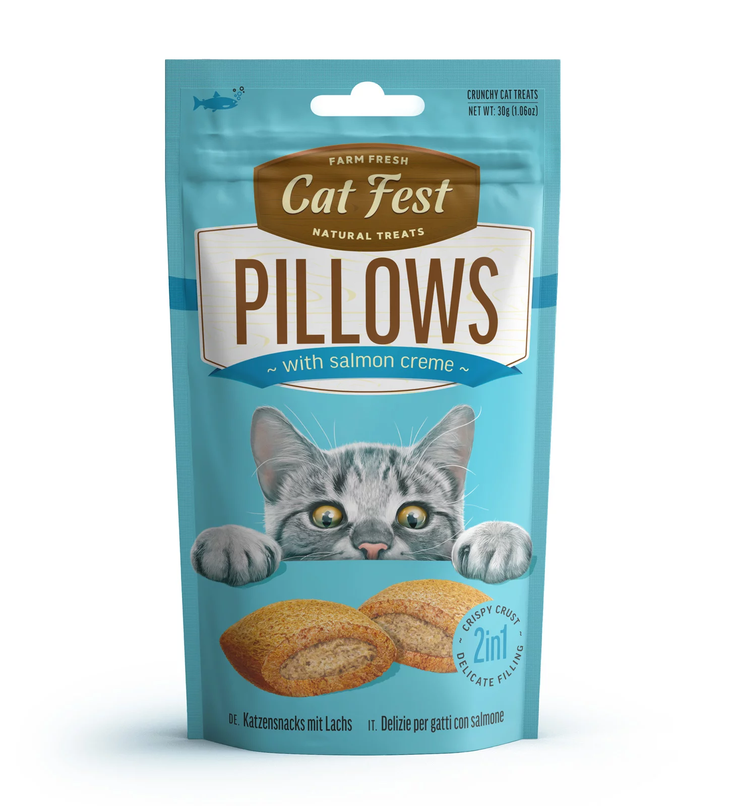 Cat Fest Salmon Cream Filled Pillow Cat Treats - 30g