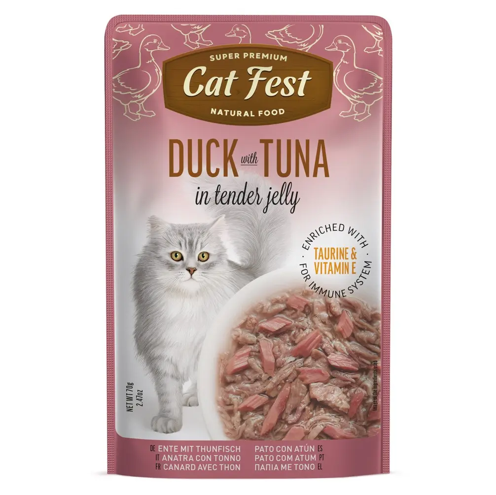 Cat Fest Duck with Tuna in Tender Jelly Wet Cat Food - 70g