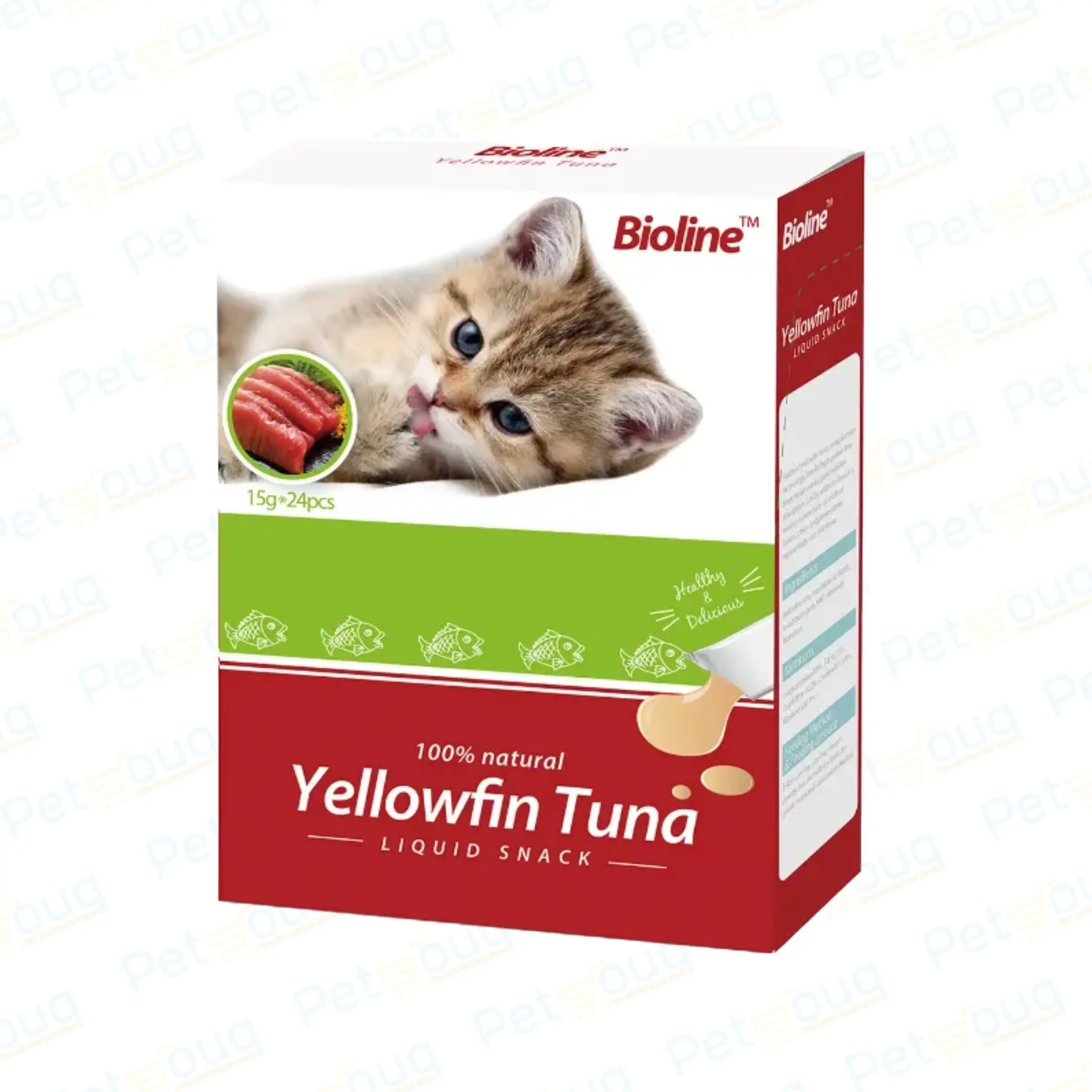Bioline Yellowfin Tuna Savory Feline Snacks Cat Treats - 15g x 24