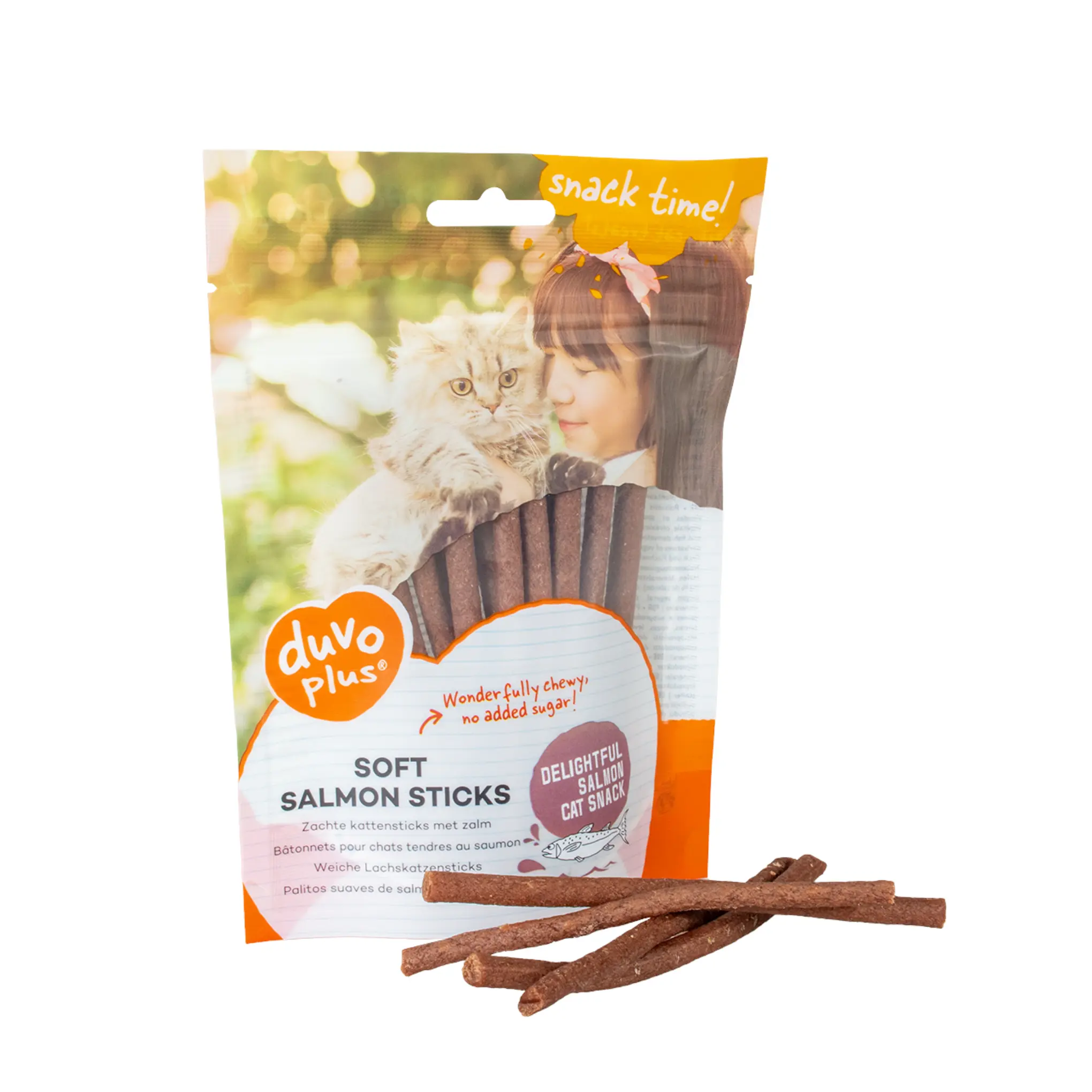 Duvo+ Healthy Salmon Soft Sticks Cat Treats Bag - 50g