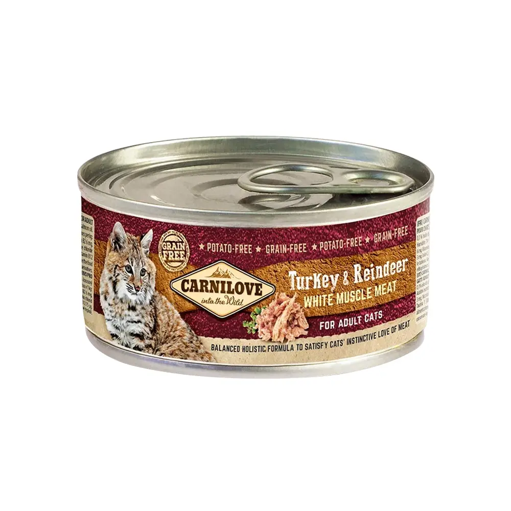 Carnilove Turkey & Reindeer Grain-Free Adult Wet Cat Food - 12x100g