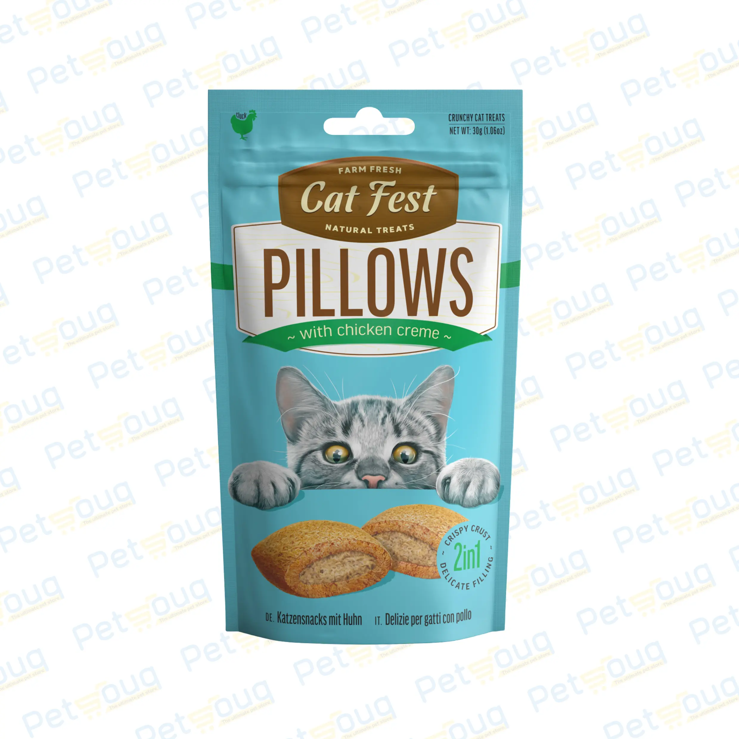 Cat Fest Chicken Cream Filled Pillow Cat Treats - 30g