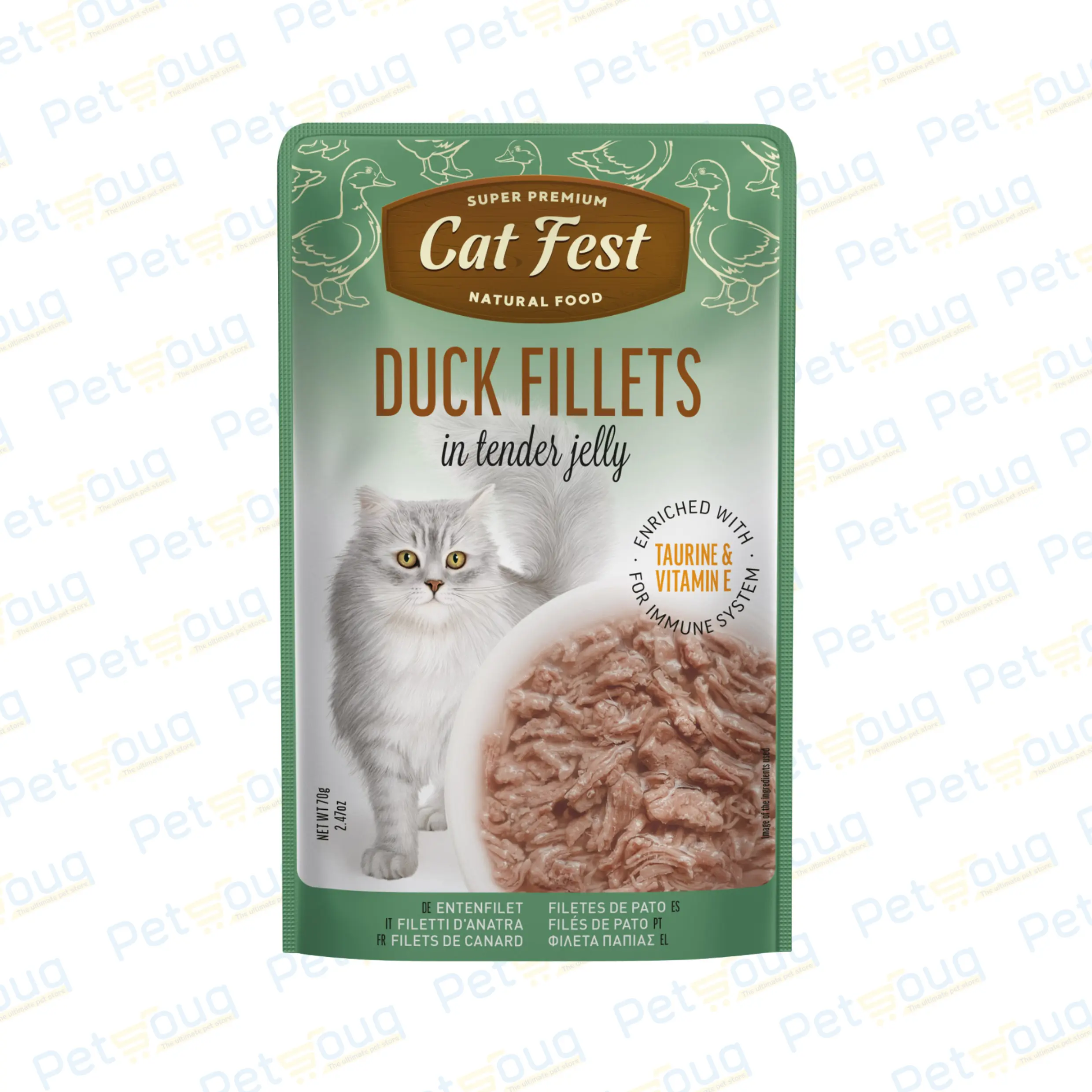 Cat Fest Duck Fillets in Tender Jelly Wet Cat Food - 70g