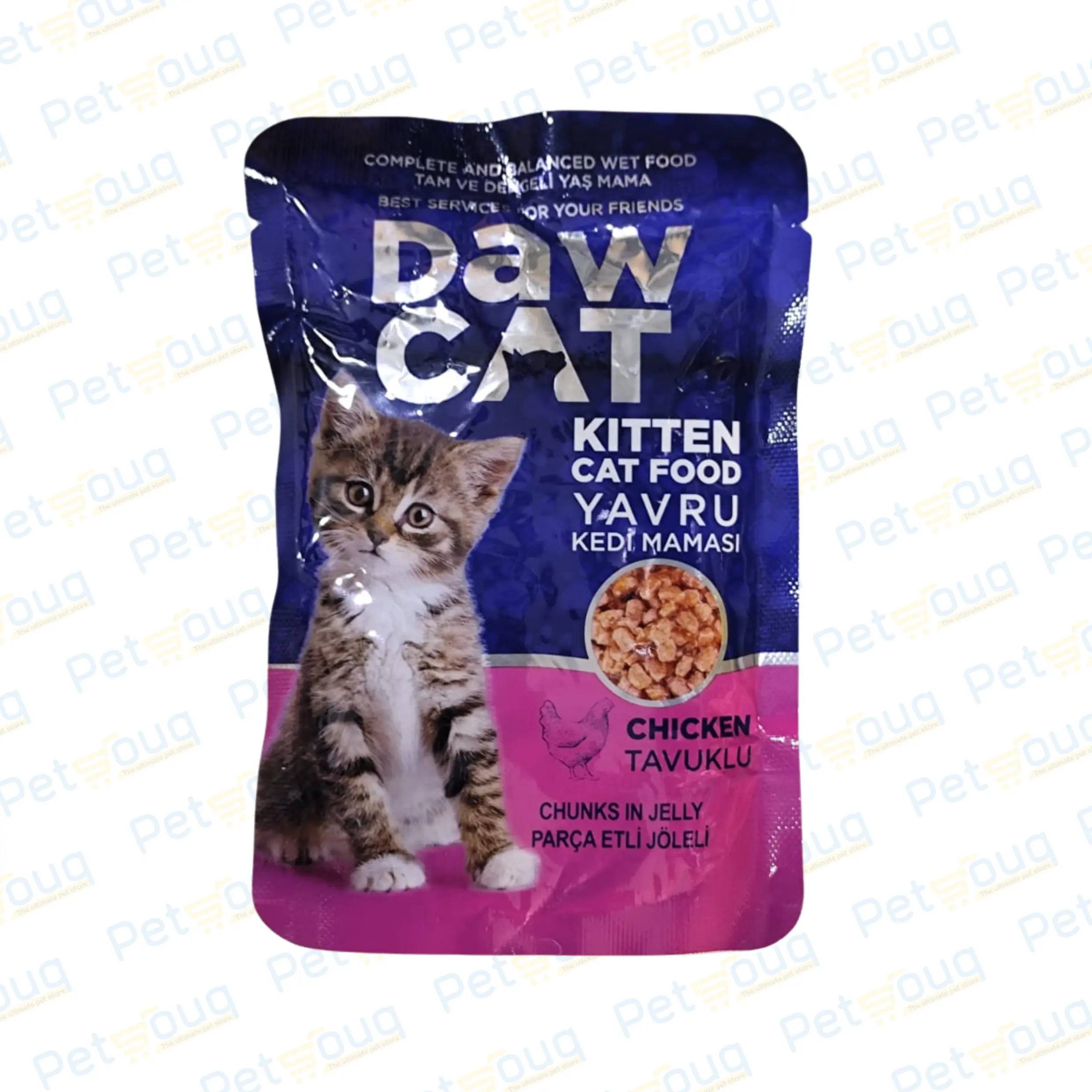 DawCat Chicken Recipe Kitten Wet Cat Food Pouch - 85g