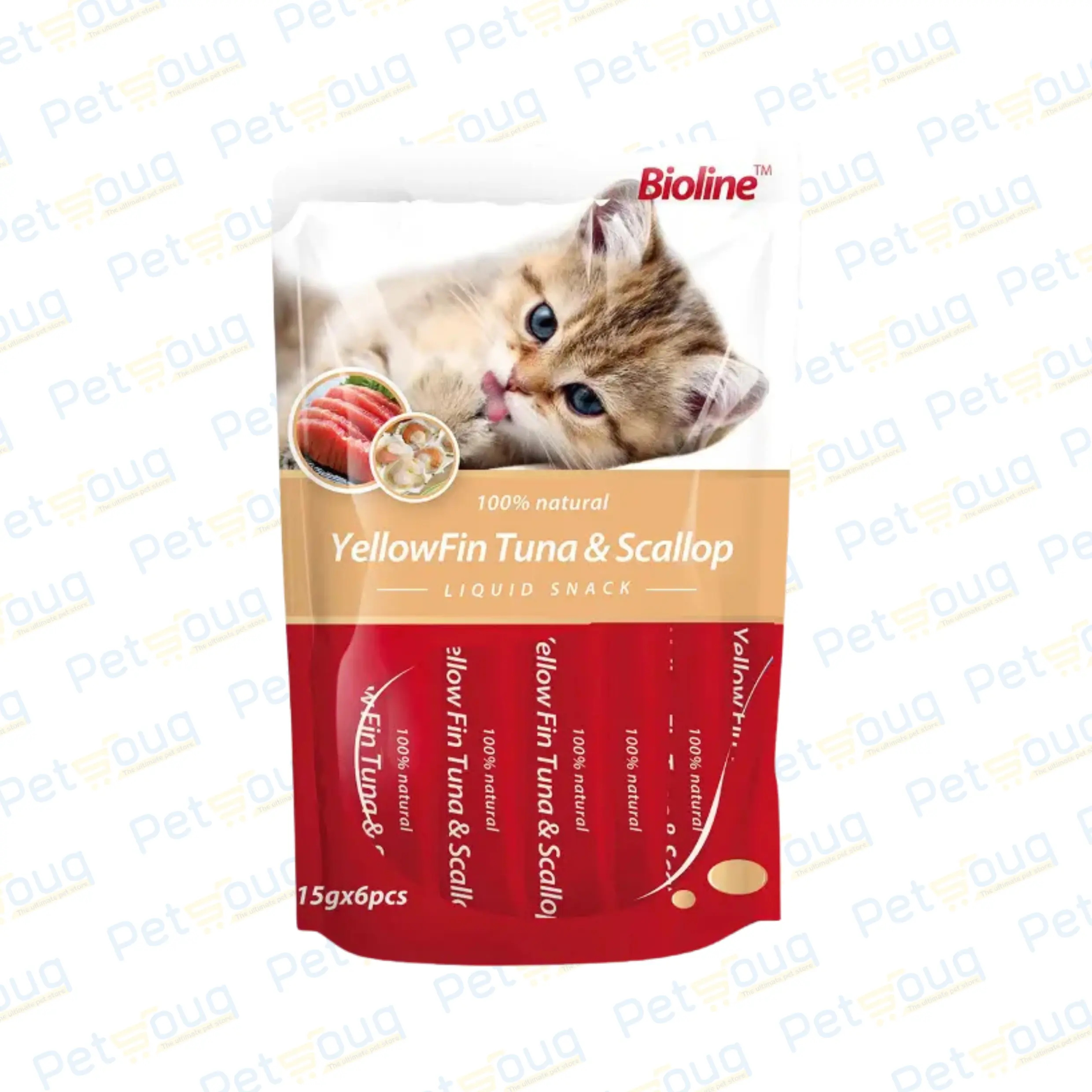 Bioline Yellowfin Tuna & Scallop Immunity Liquid Cat Treats - 90g