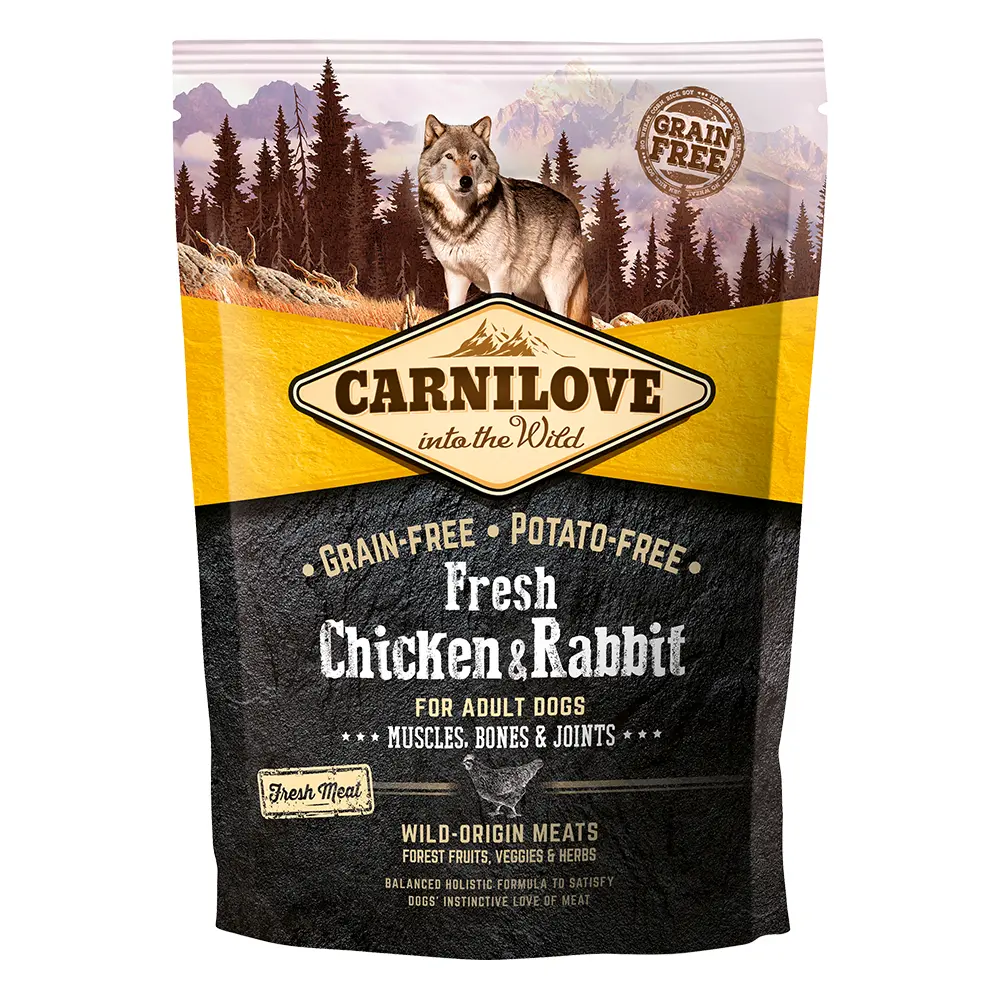 Carnilove Fresh Chicken & Rabbit Grain-Free Adult Dry Dog Food - 1.5kg