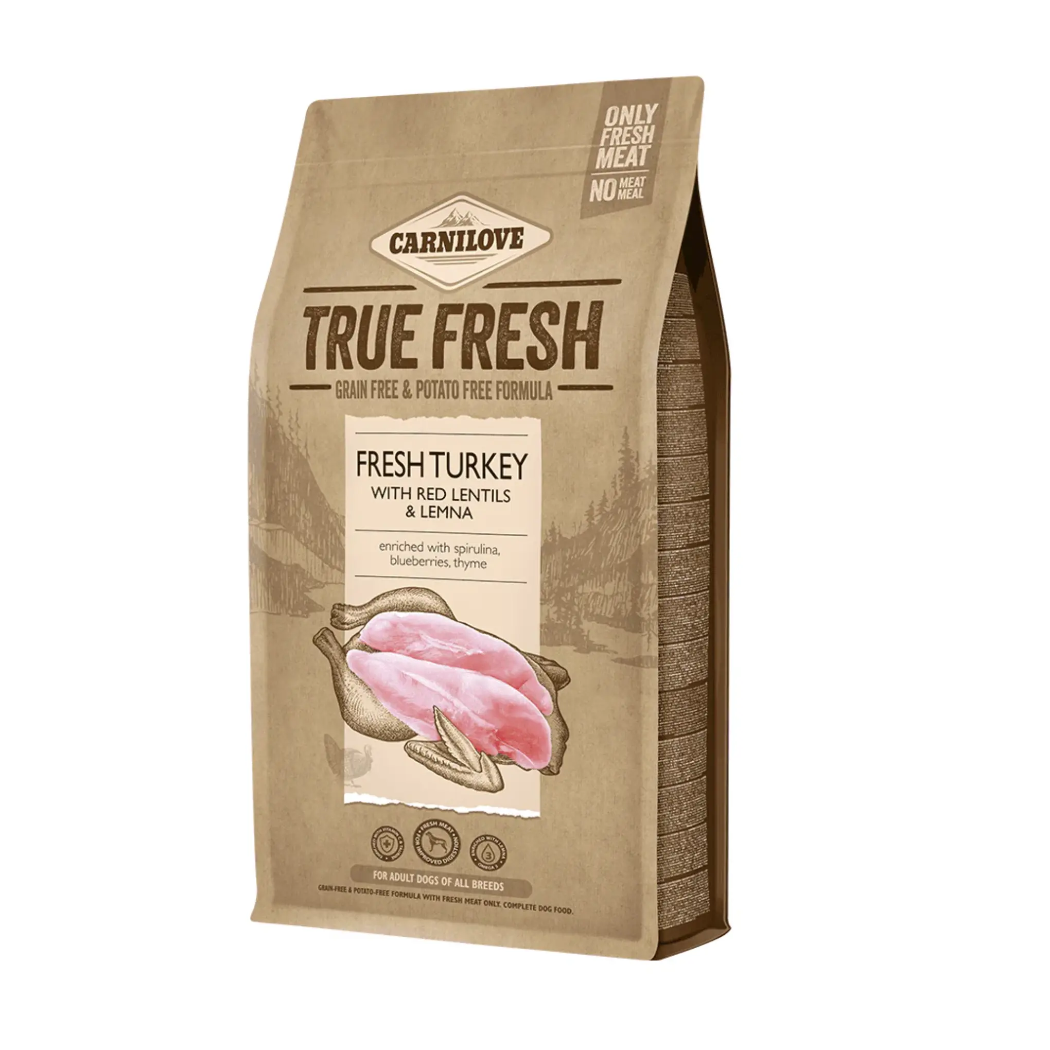 Carnilove True Fresh Turkey Grain-Free Adult Dry Dog Food - 1.4kg