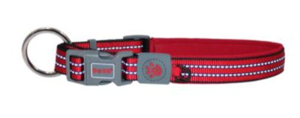 DOCO Vario Reflective Stitching O-Ring Dog Collar Red - S