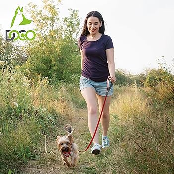 DOCO Jelly Bean Soft Nylon Dog Leash Black - 5ft - XS