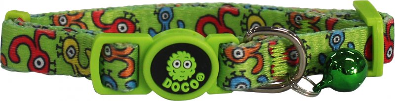 Doco Loco Green Monster Pattern Cat Collar - 1 Unit