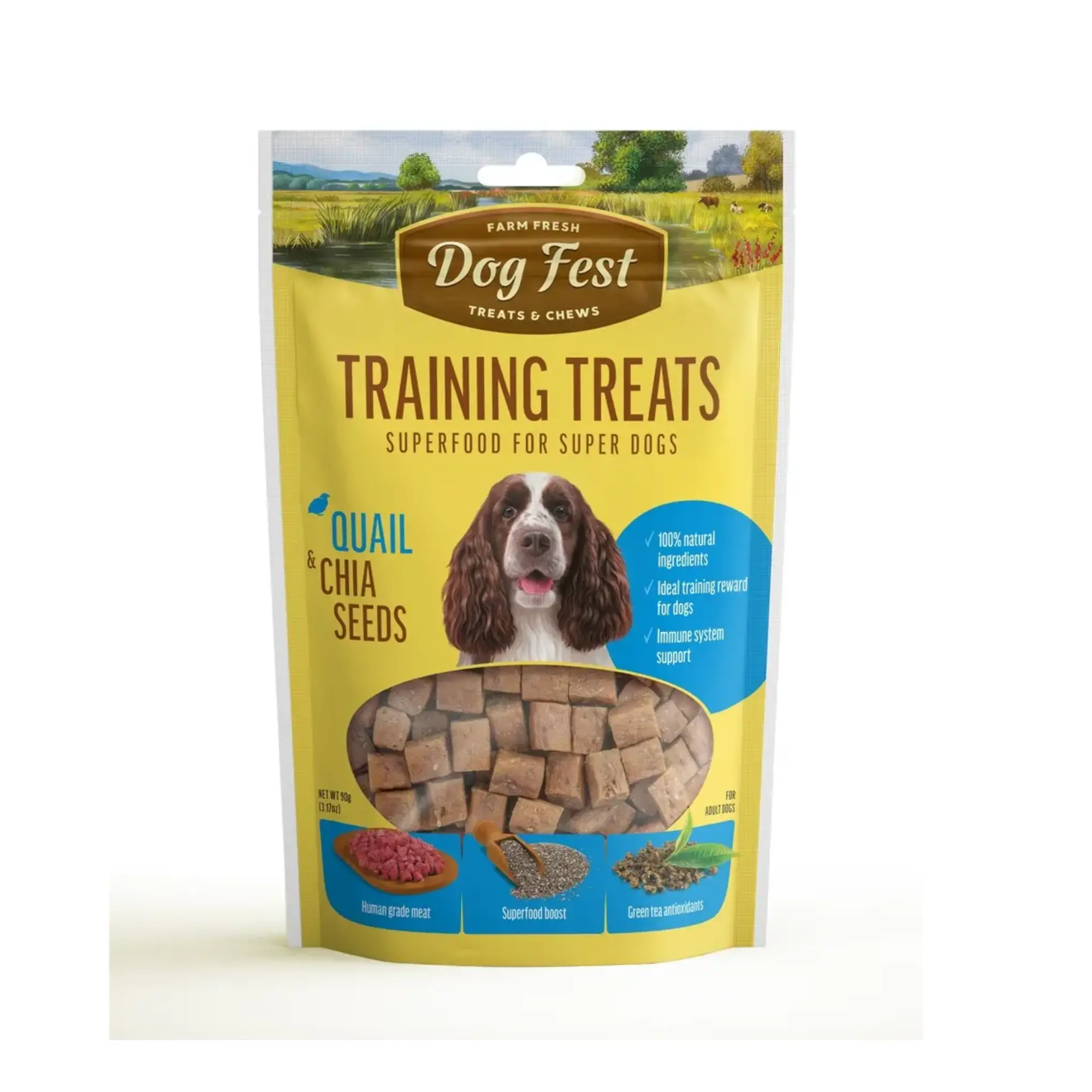 Dog Fest Quail & Chia Seeds Training Dog Treats - 90g