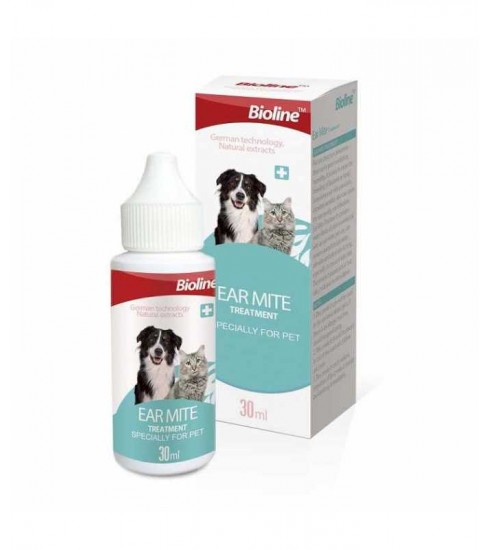 Bioline Ear Mite Treatment for Dogs & Cats - 30ml