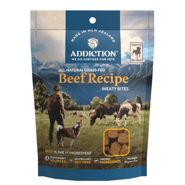 Addiction Meaty Bites Beef Recipe Dog Treats - 4oz