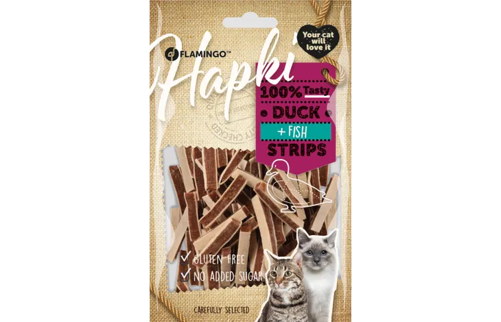 HAPKI DUCK & COD STRIPS 85GR