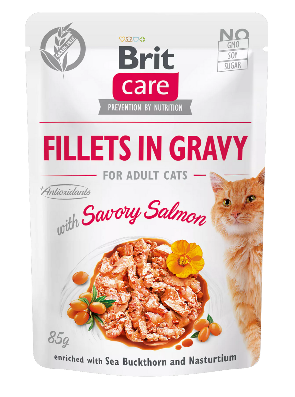 Brit Care Cat Fillets in Gravy Salmon 85g