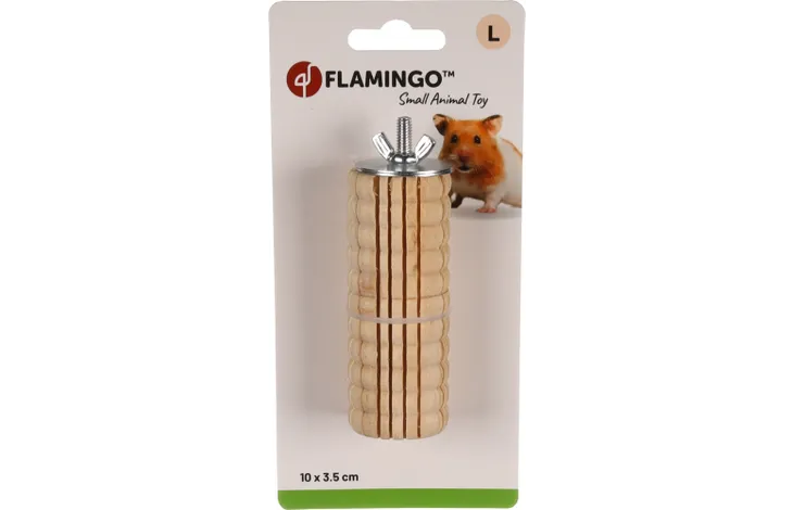 Flamingo Small Animal Toy Nibble Wood