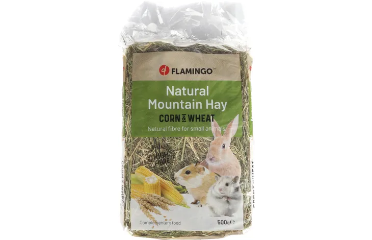 Flamingo Natural Mountain Hay Corn & Wheat 500g