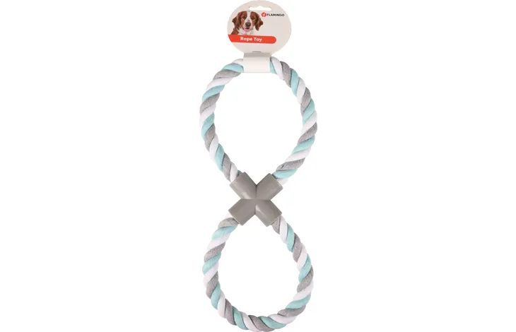 TUG ROPE 8-RING MINT/WHITE/GREY 39.5x15CM