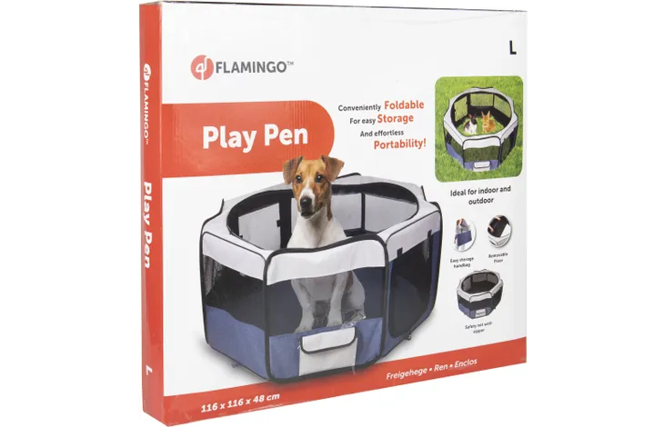 Flavio Foldable Play Pen Grey & Blue