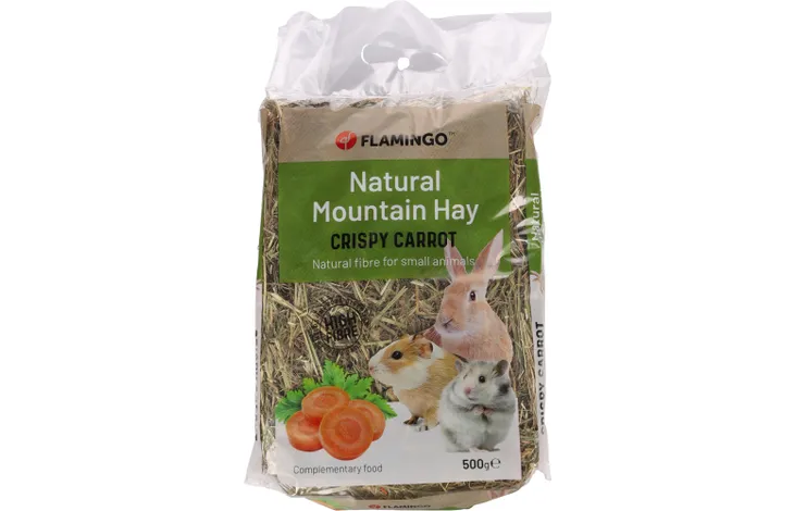 FLAMINGO NATURAL MOUNTAIN HAY WITH CARROTS 500 GR.