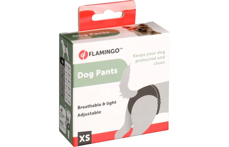 Flamingo Dog Pants with Buckle Black