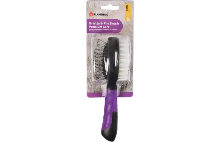 Flamingo 2-in-1 Bristle & Pin Brush (Small)