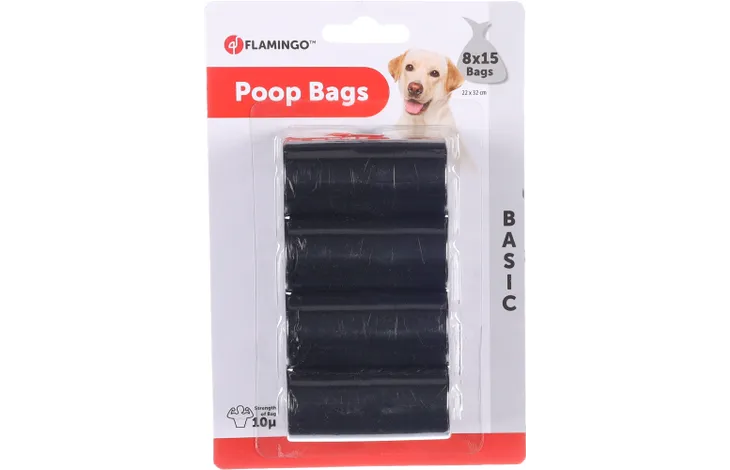 FLAMINGO POOP BAGS BLACK