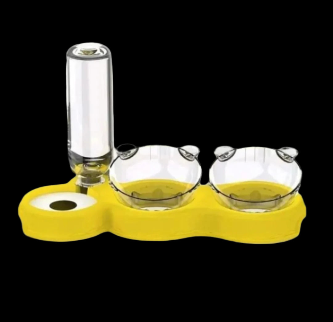 Double Pet Bowl with Feeder