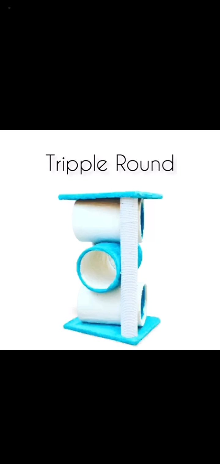 Triple Round Cat Scratching Post