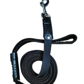 Black Leather Leash For Dogs 6 Feet
