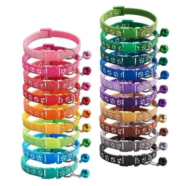 Collars with Paw print & Bell