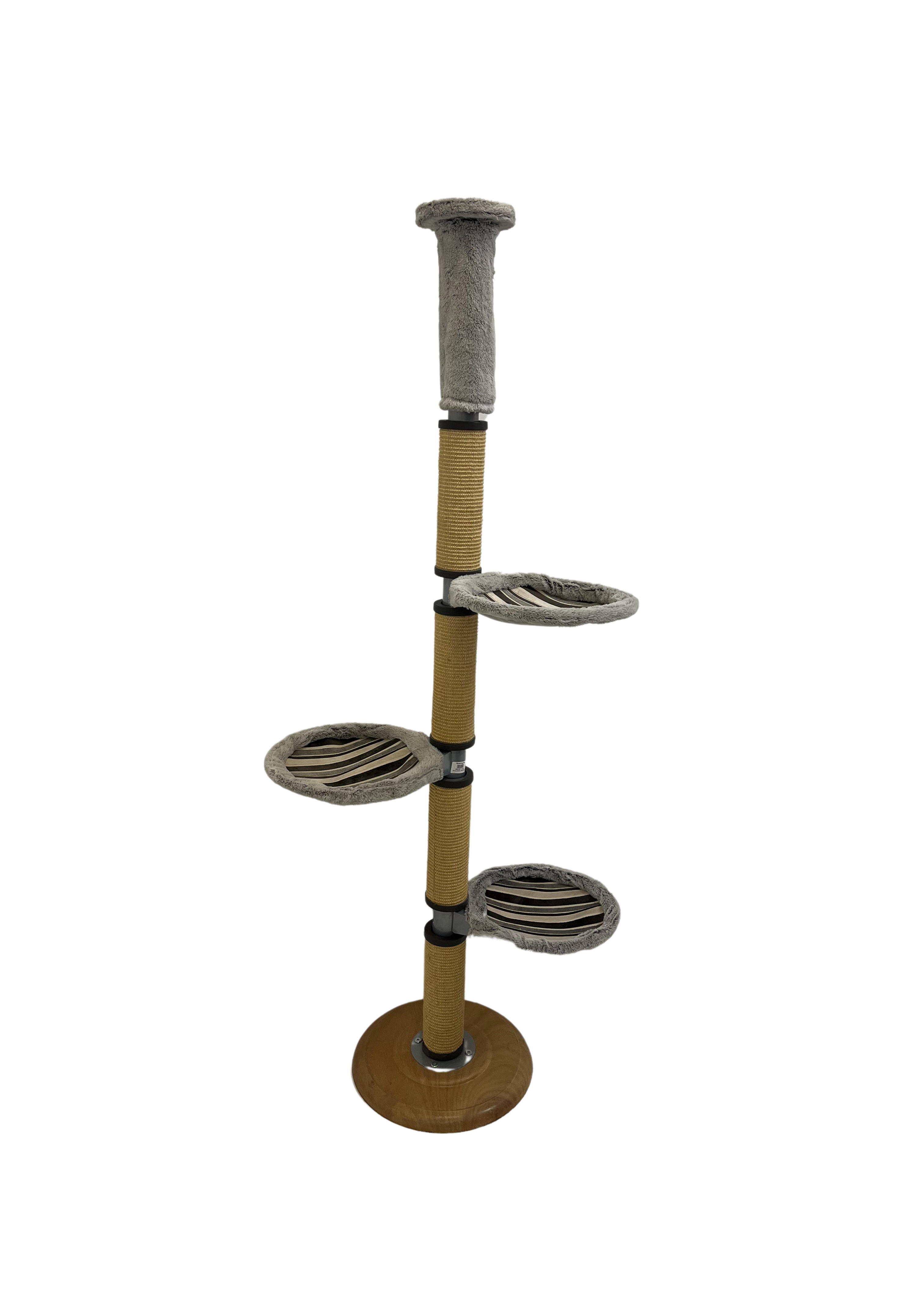 Three-Level Countertop Cabinet-to-Ceiling Cat Tree 42x42x175-195cmH