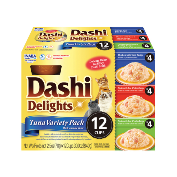 Inaba Dashi Delight Tuna Variety 12PCS/PK - 840g Cat Treat