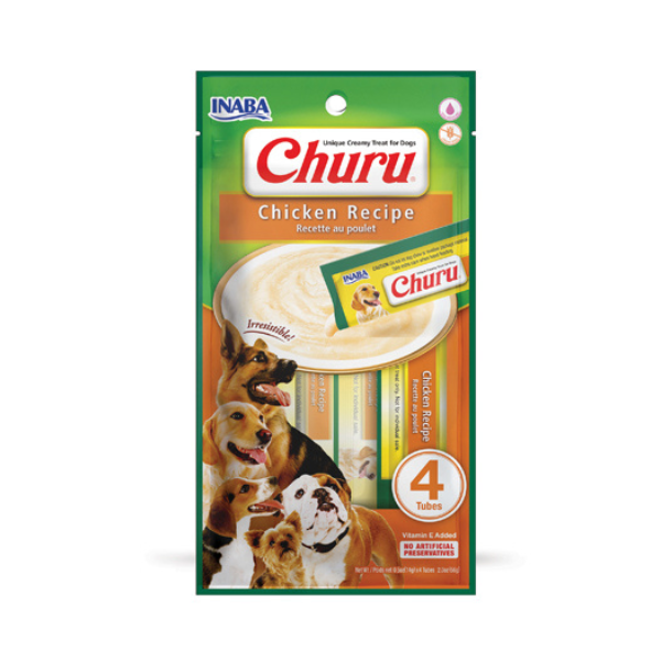 Inaba Dog Churu Treat Chicken Recipe 4PCS/PK - 56g