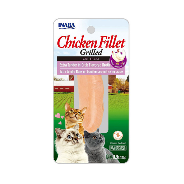 Inaba Grilled Chicken Extra Tender in Crab Broth 25G Cat Treat