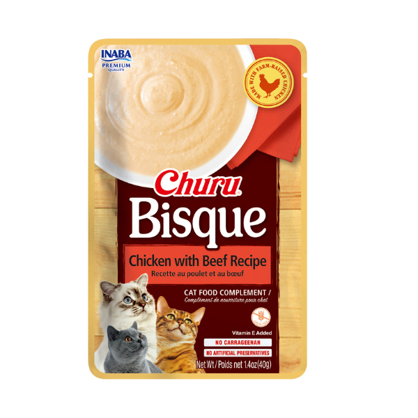 Inaba Churu Bisque Chicken with Beef Recipe Cat Treat 40G