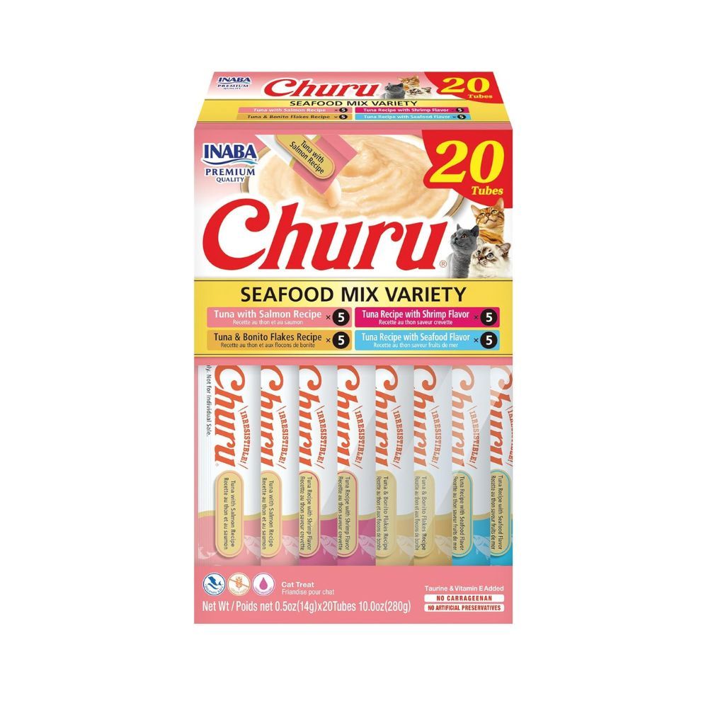 Inaba Churu Seafood Tuna Variety Lickable Cat Treats - 14g x 20 pcs