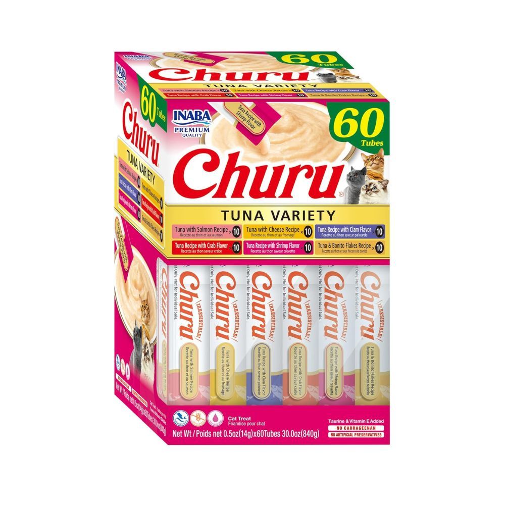 Inaba Churu Tuna Variety Megabox Lickable Cat Treats - 14g x 60 pcs