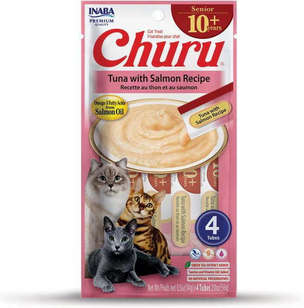 Inaba Churu For Senior Cat Tuna With Salmon Recipe - 4Pcs per Pack