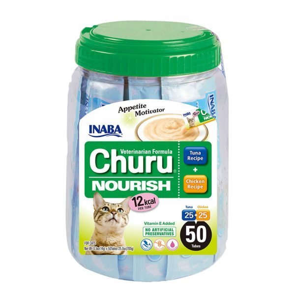 Inaba Churu Nourish Tuna Recipe & Chicken Recipe Cat Treats - 50 Tubes