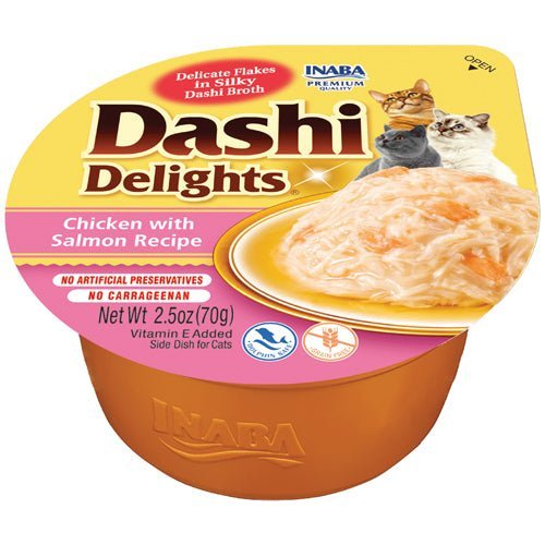Inaba Dashi Delight Chicken With Salmon Recipe Cat Treats - 3x70g