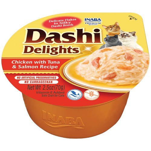 Inaba Dashi Delight Chicken With Tuna & Salmon Recipe Cat Treats - 3x70g