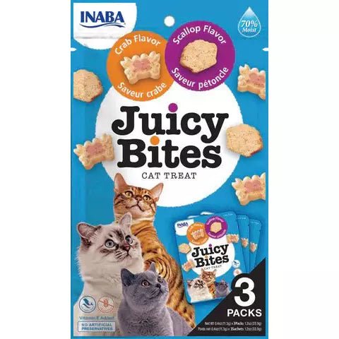 INABA Juicy Bites Scallop & Crab Flavor Cat Treats - 3 Tubes