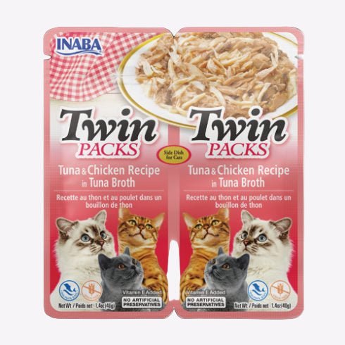 Inaba Twin Packs Tuna & Chicken Recipe in Tuna Broth - 3 x (2x40g)