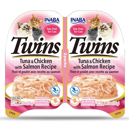 Inaba Twins Cup Tuna & Chicken with Salmon Recipe - 3 x (2x35g)