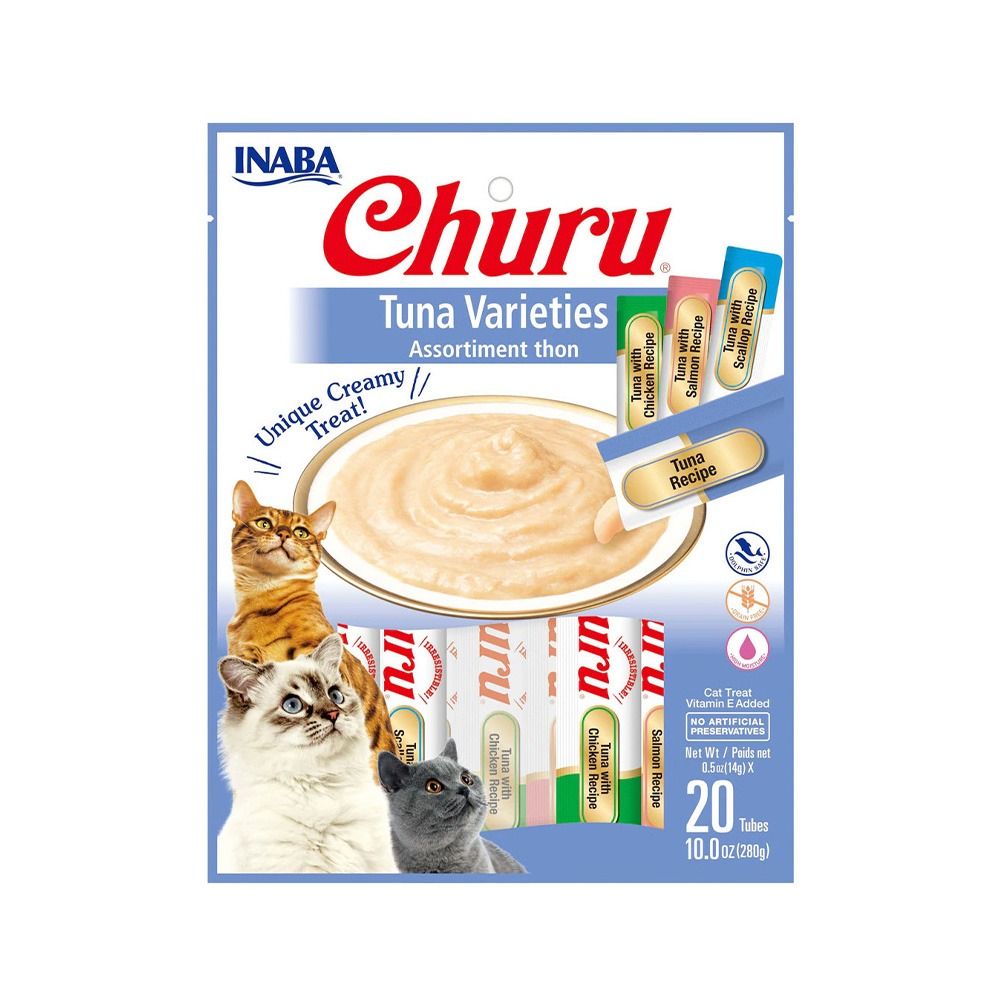 Inaba Churu Tuna Varieties 20 Tubes Cat Treats - 280 g