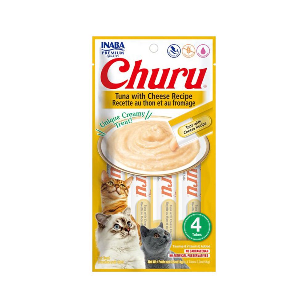 Inaba Churu Tuna with Cheese Lickable Cat Treats - 4 x 14 g