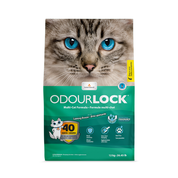 OdourLock Calming Breeze - Ultra premium Clumping Cat Litter Blocks ammonia, 99.9% Dust free